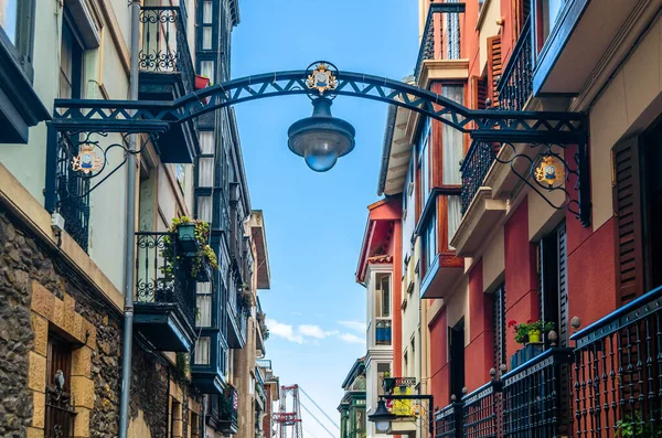 Detalle Arquitectónico Fachadas Colores Casco Antiguo Portugalete País Vasco España — Foto de Stock