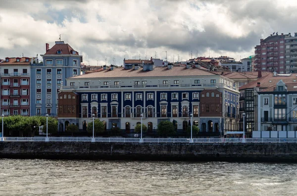 Veduta Della Città Portugalete Sul Lungofiume Vista Getxo Paesi Baschi — Foto Stock