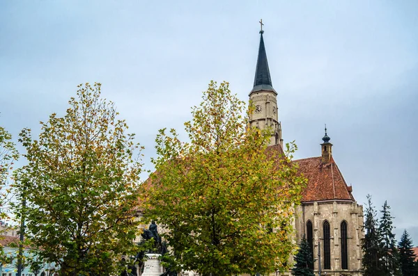 Zicht Gotische Michael Katholieke Kerk Cluj Napoca Transsylvanië Roemenië — Stockfoto