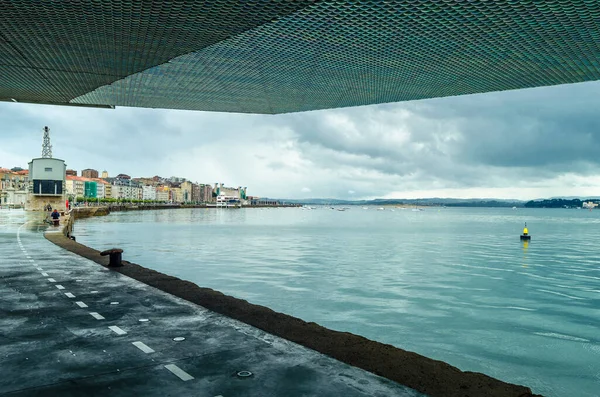 stock image SANTANDER, SPAIN - JULY 8, 2021: Bay of Santander view from the Botin Center, an art center in Santander (Cantabria, Spain). The building was designed by the architect Renzo Piano, being inaugurated in 2017