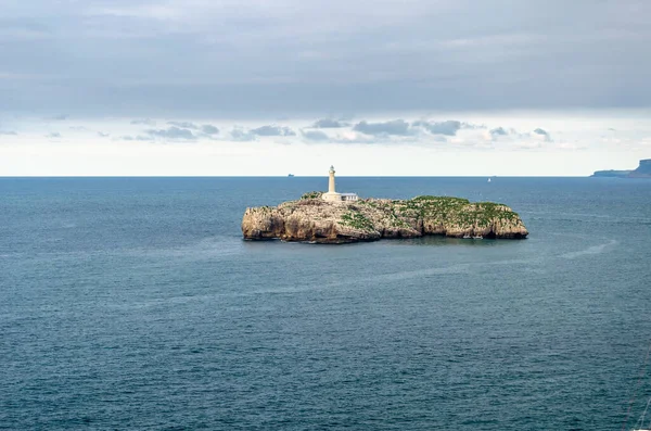 Pohled Ostrov Mouro Isla Mouro Malý Neobydlený Ostrov Majákem Století — Stock fotografie