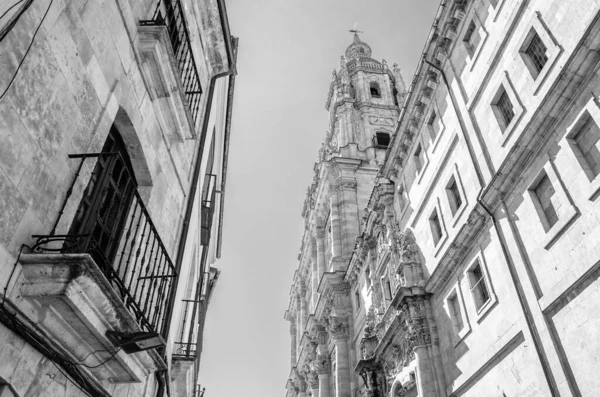 Arquitectura Medieval Ciudad Salamanca Castilla León Imagen Blanco Negro —  Fotos de Stock