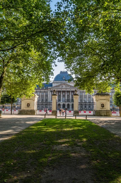 Bruxelles Belgio Agosto 2013 Persone Davanti Palazzo Reale Bruxelles Belgio — Foto Stock