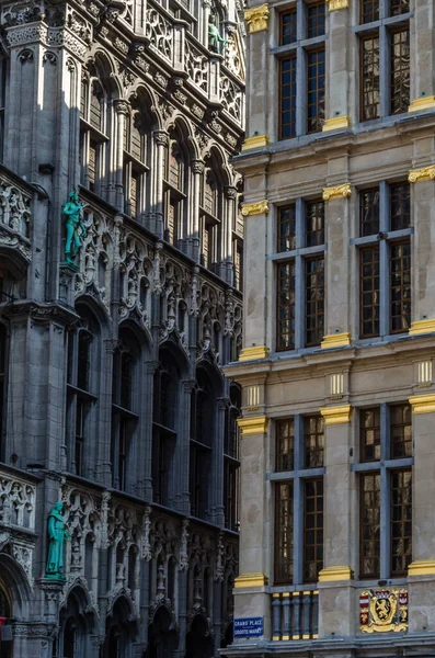 Détails Architecturaux Sur Les Façades Grand Place Bruxelles Belgique — Photo