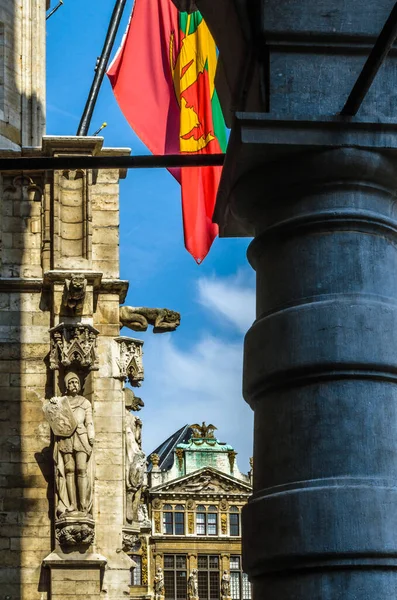 Arquitectura Hermosa Grand Place Plaza Central Bruselas Bélgica Patrimonio Humanidad —  Fotos de Stock