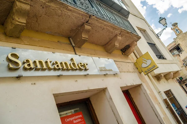 Sepulveda Espanha Setembro 2021 Sede Banco Santander Sepulveda Uma Aldeia — Fotografia de Stock
