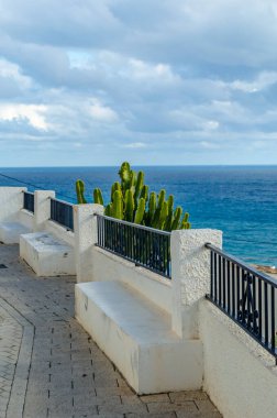 Alicante ili, İspanya 'nın Akdeniz beyaz köyü Altea' da mimarlık