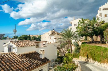 Alicante ili, İspanya 'nın Akdeniz beyaz köyü Altea' da mimarlık