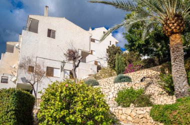 Alicante ili, İspanya 'nın Akdeniz beyaz köyü Altea' da mimarlık