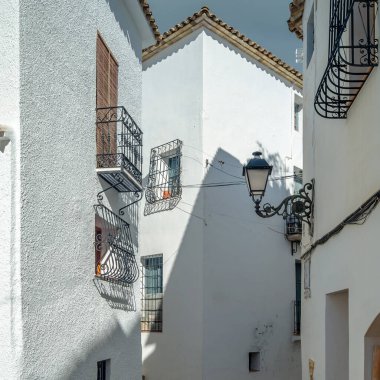 Alicante ili, İspanya 'nın Akdeniz beyaz köyü Altea' da mimarlık