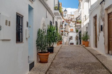 Alicante ili, İspanya 'nın Akdeniz beyaz köyü Altea' da mimarlık