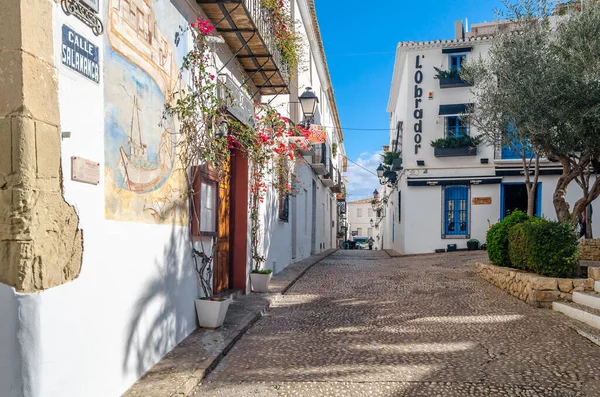 Altea Spain January 2022 Narrow Streets Mediterranean White Village Altea — Stock Photo, Image