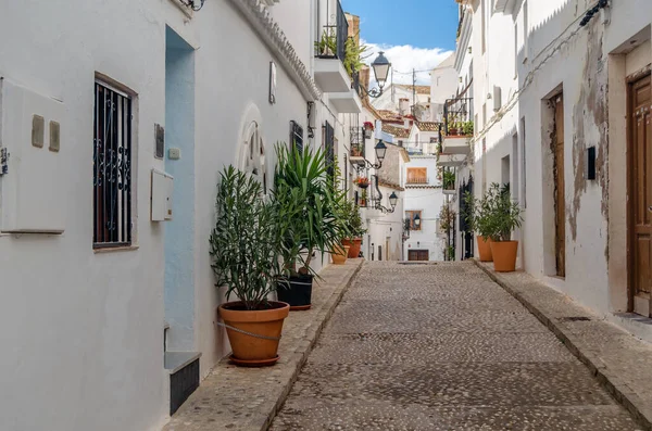 Alicante ili, İspanya 'nın Akdeniz beyaz köyü Altea' da mimarlık