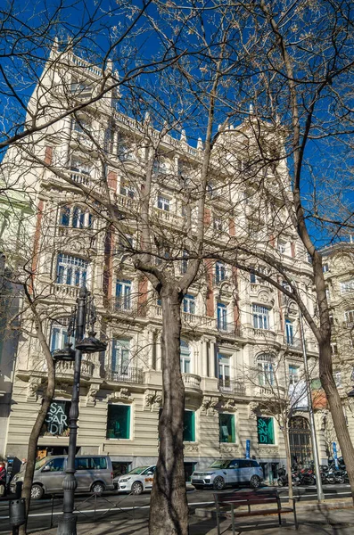 Madrid Spanien Januar 2022 Stadtbild Blick Auf Den Paseo Castellana — Stockfoto