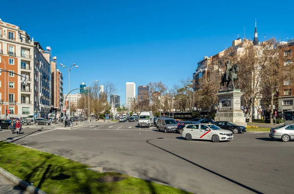 Madrid Spain January 2022 Urban Scene View Paseo Castellana Major — Stockfoto
