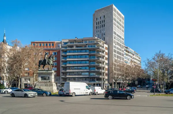 Madrid Spain January 2022 Urban Scene View Paseo Castellana Major — Stock Photo, Image