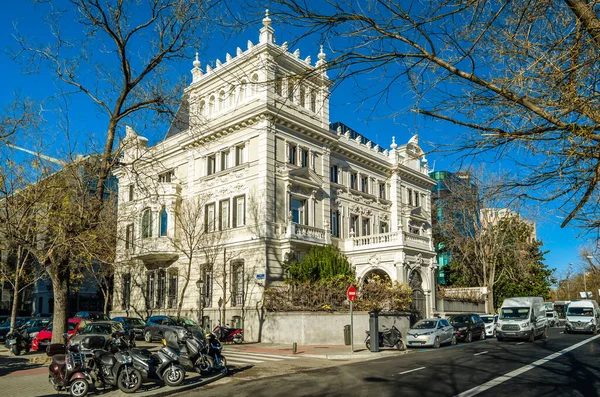 Madrid España Enero 2022 Escena Urbana Vista Del Paseo Castellana — Foto de Stock