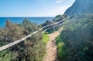 Penon de Ifach Doğal Parkı 'ndan görüntü Calpe, Alicante ili, Valensiyalı Topluluğu, İspanya