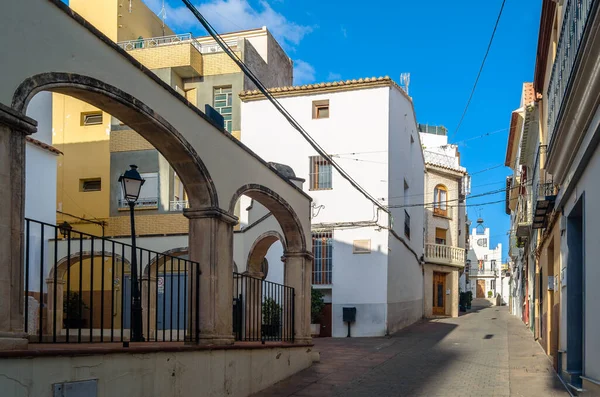 View Colorful Buildings Narrow Streets Architecture Historic Center Mediterranean Town — Stock Photo, Image