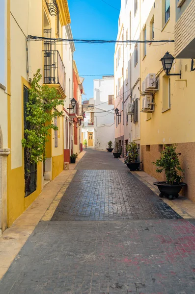 View Colorful Buildings Narrow Streets Architecture Historic Center Mediterranean Town — Stock Photo, Image