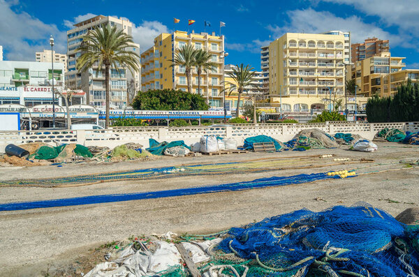 Calpe Spain January 2022 View Form Fishing Port Mediterranean Town Stock Image
