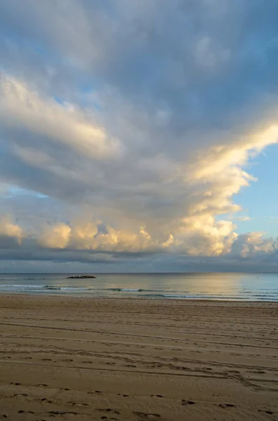 View Beach Calpe Sunrise Alicante Province Spain Stock Photo