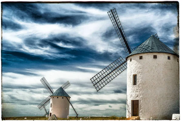 Typical Windmill Campo Criptana Spain Don Quixote Route Based Literary — Stock Photo, Image