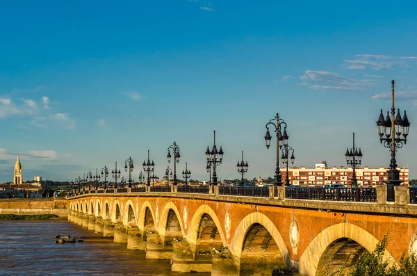 Pont Pierre Sur Garonne Construit 1819 Dans Ville Bordeaux Département — Photo