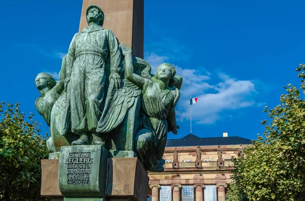 Strasbourg Francie Srpna 2013 Památník Věnovaný Generálu Leclercovi Štrasburku Francie — Stock fotografie