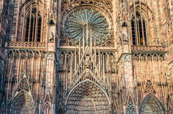 Detalle Arquitectónico Catedral Gótica Estrasburgo Alsacia Este Francia — Foto de Stock