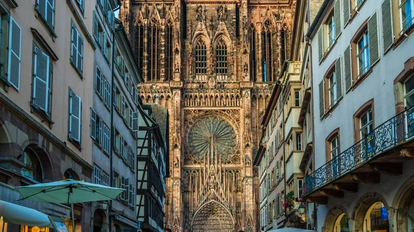 Вид Готический Собор Страсбурге Эльзас Франция — стоковое фото