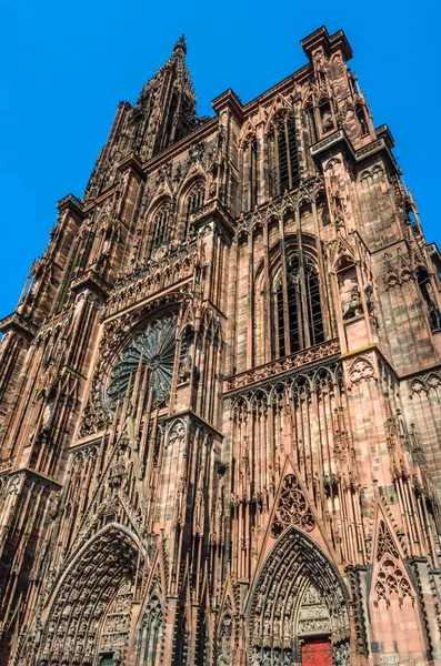 Вид Готический Собор Страсбурге Эльзас Франция — стоковое фото
