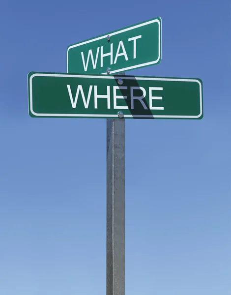 What Where Sign — Stock Photo, Image