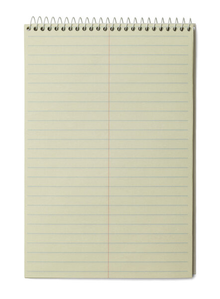 Спиральный жёлтый блокнот
