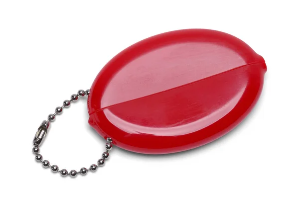 Red Keychain Dompet Koin Potong Putih — Stok Foto
