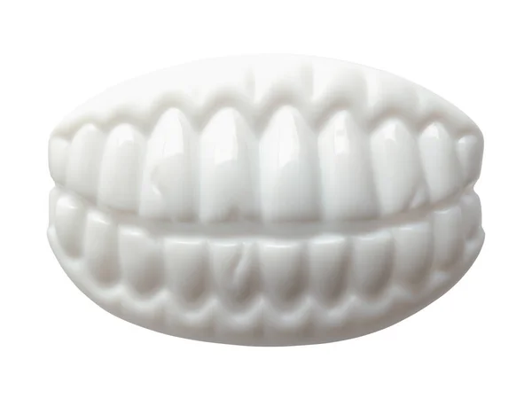 Costume Plastica Denti Tagliati Bianco — Foto Stock