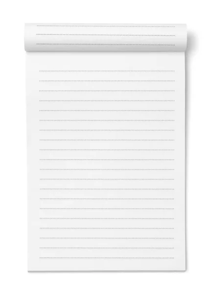Abrir Dobrado Sobre Caderno Cortado Branco — Fotografia de Stock