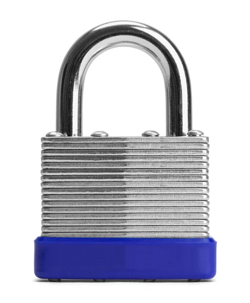 Metal Padlock Front View Cut Out White — Photo