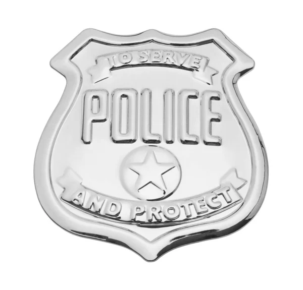 Metal Police Badge Cut Out White — Photo