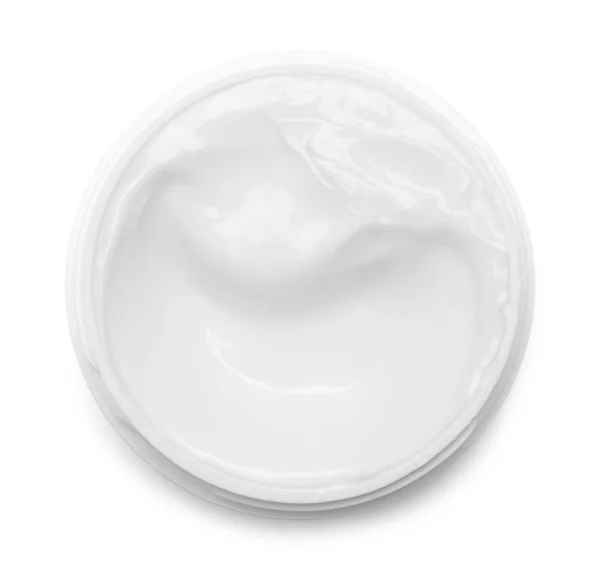 Face Cream Top View Uitgesneden Wit — Stockfoto
