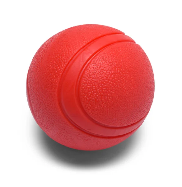 Rood Rubber Honkbal Speelgoed Uitgesneden Wit — Stockfoto