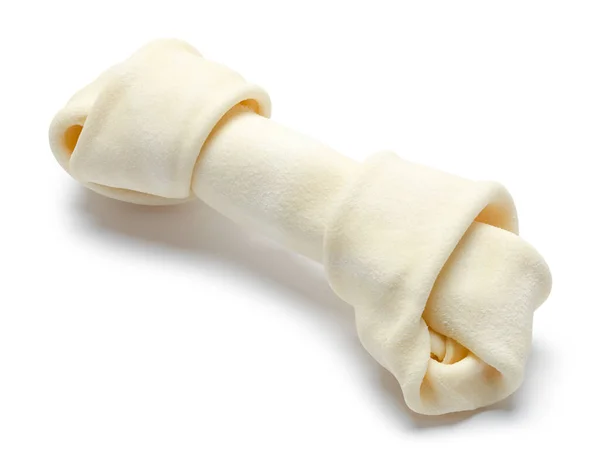 Piccolo Osso Cane Rawhide Tagliato Bianco — Foto Stock