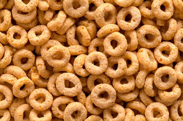 Hafer Cereal Loops Haufen Hintergrund Nahaufnahme — Stockfoto