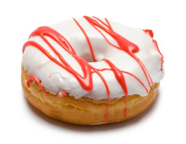 Beyaz ve Kırmızı Donutlu Beyaz Donut Kesildi.