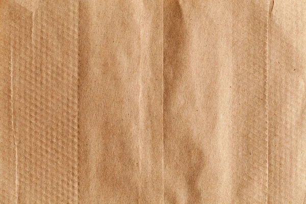 Flache Braune Papiertüte Zerknittert Textur Hintergrund — Stockfoto
