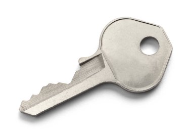 Küçük Metal Anahtar Beyazda Kesildi.