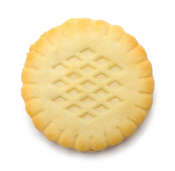 Vanille Sandwich Cookie Cut Out Auf Weiß — Stockfoto