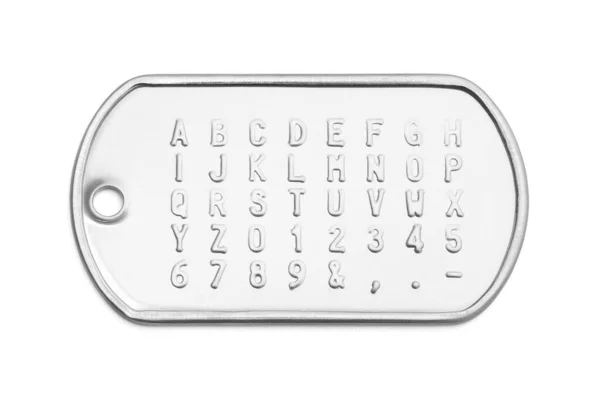 Metal Dog Tag Alphabet Letters Cut Out — Stock Photo, Image