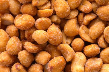 Bal Kızarmış Fıstık Yığını Yakın plan.