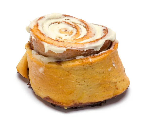 Large Cinnamon Roll Cut Out White — Stock Photo, Image